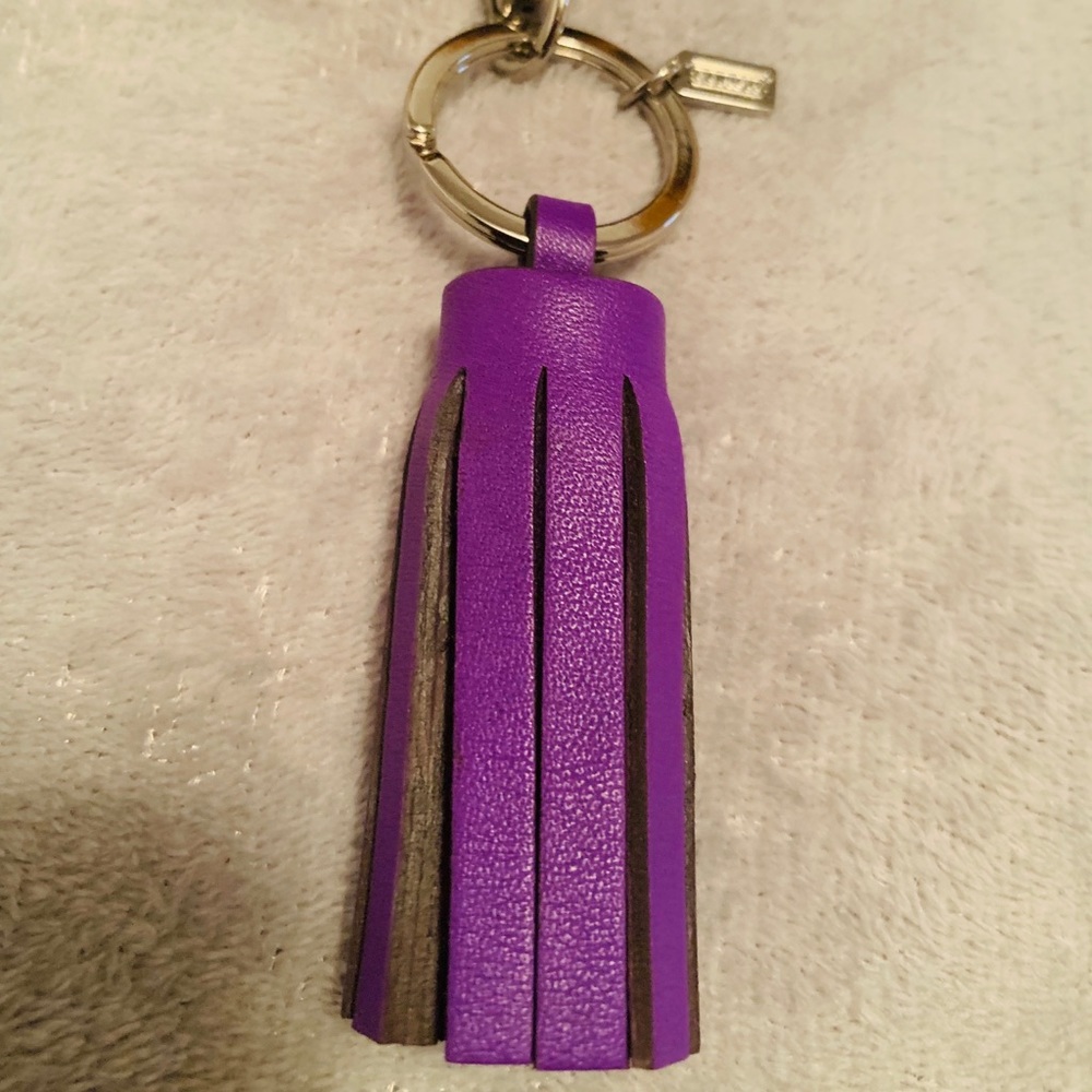 Authentic Coach Purple Tassel, Key Chain, Hang Tag